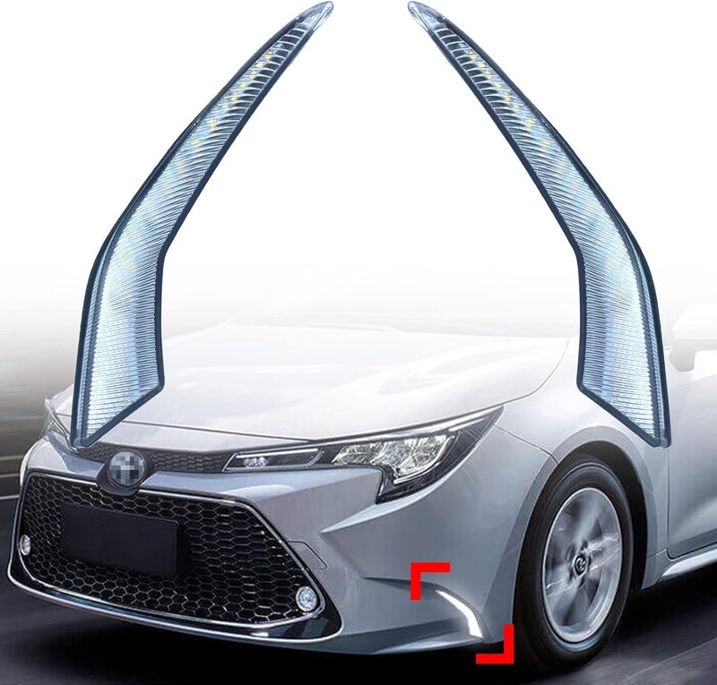 PGTOPONE Switchback White/Amber LED Front Fog Daytime Running Lamp w/Dynamic Flash LED Turn Signal light Feature Compatible with Toyota Corolla 2021-2022 L LE XLE Hybrid Accessories (Front Fog Light) - Image 1